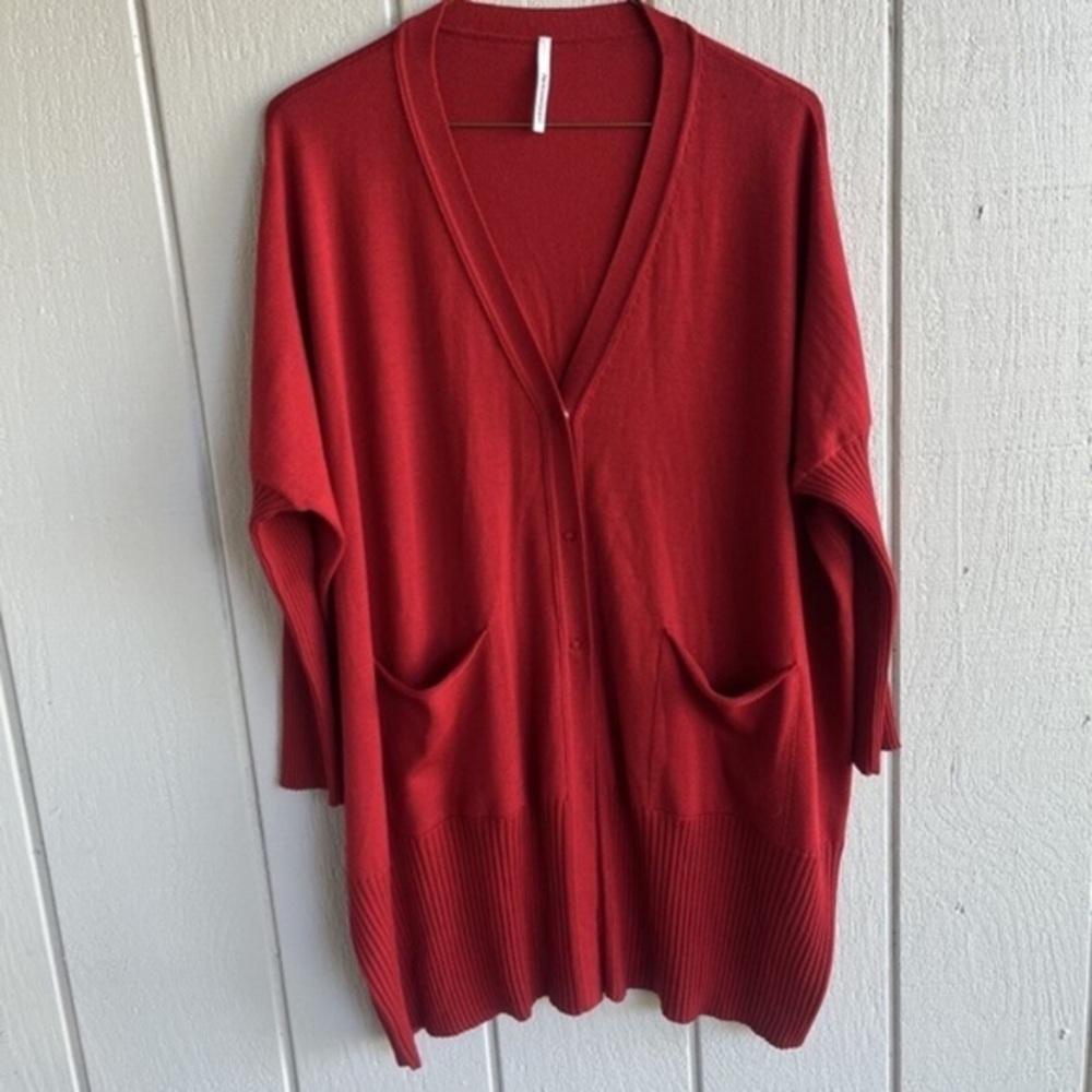 Fuzzi PierAntonio Gaspari Virgin Wool Cardigan‎ in Red Size 42